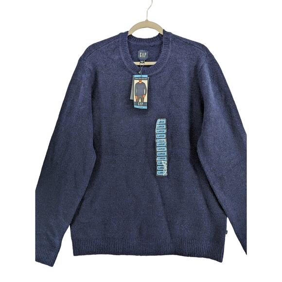 Gap Crewneck Sweater Large Blue Long Sleeve Work Staple Heavy Weight Office Mens - Picture 9 of 9